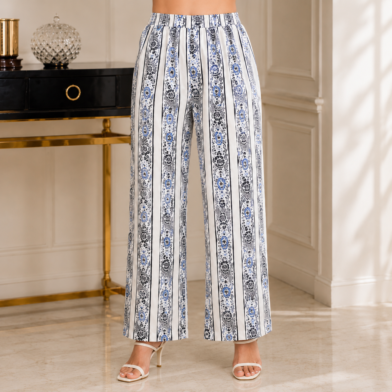 Timmy Organic Mal Cotton Co-Ord Set for Women | Blue Paisley Printed Co-Ord