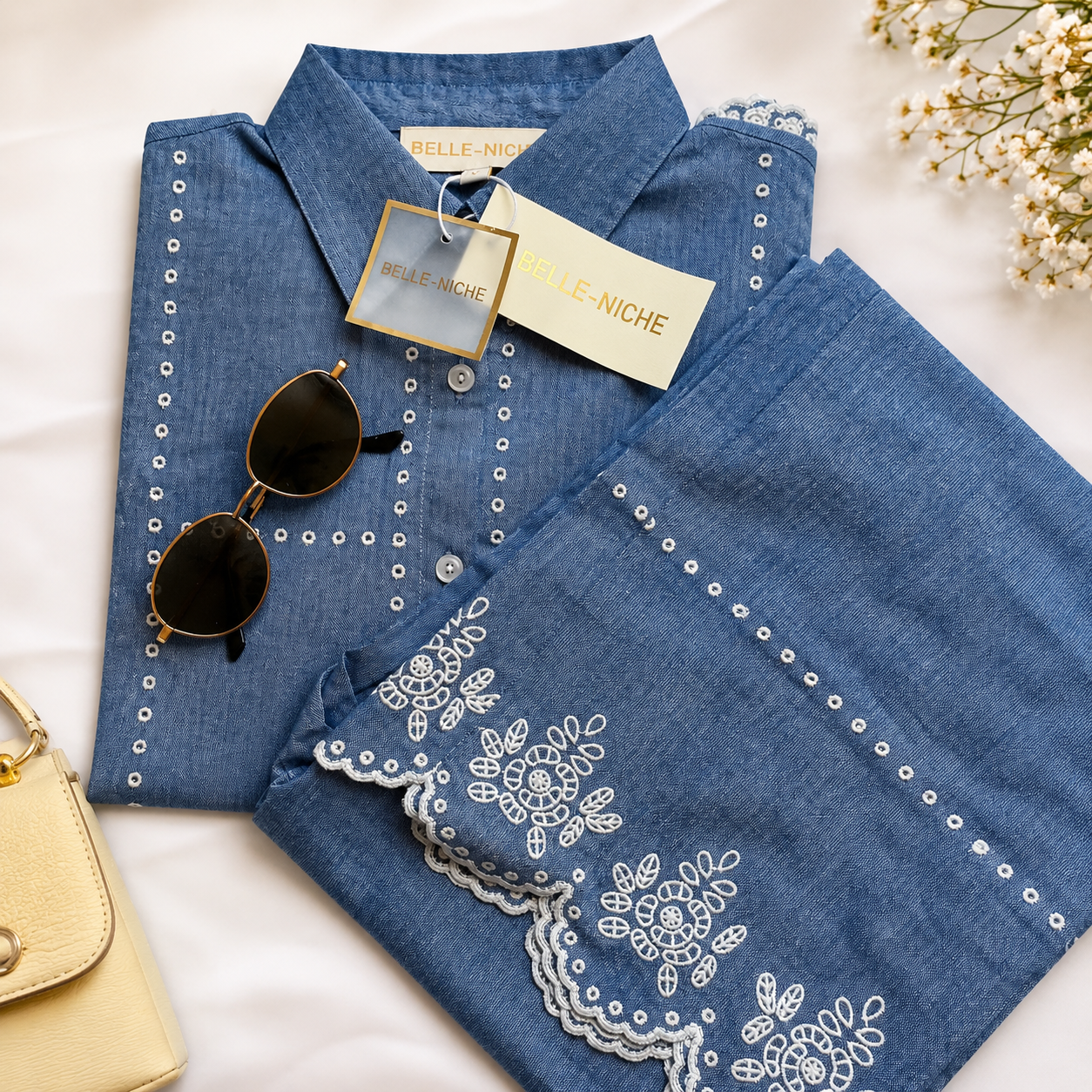 Chami Organic Cotton Embroidered Co-Ord Set for Women