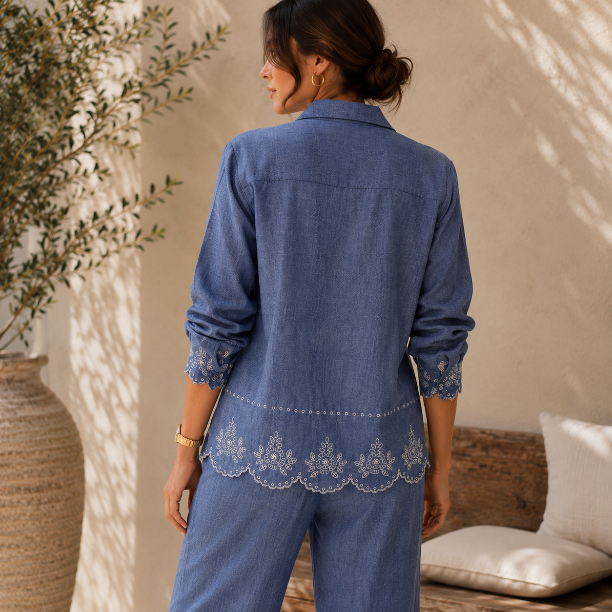 Chami Organic Cotton Embroidered Co-Ord Set for Women