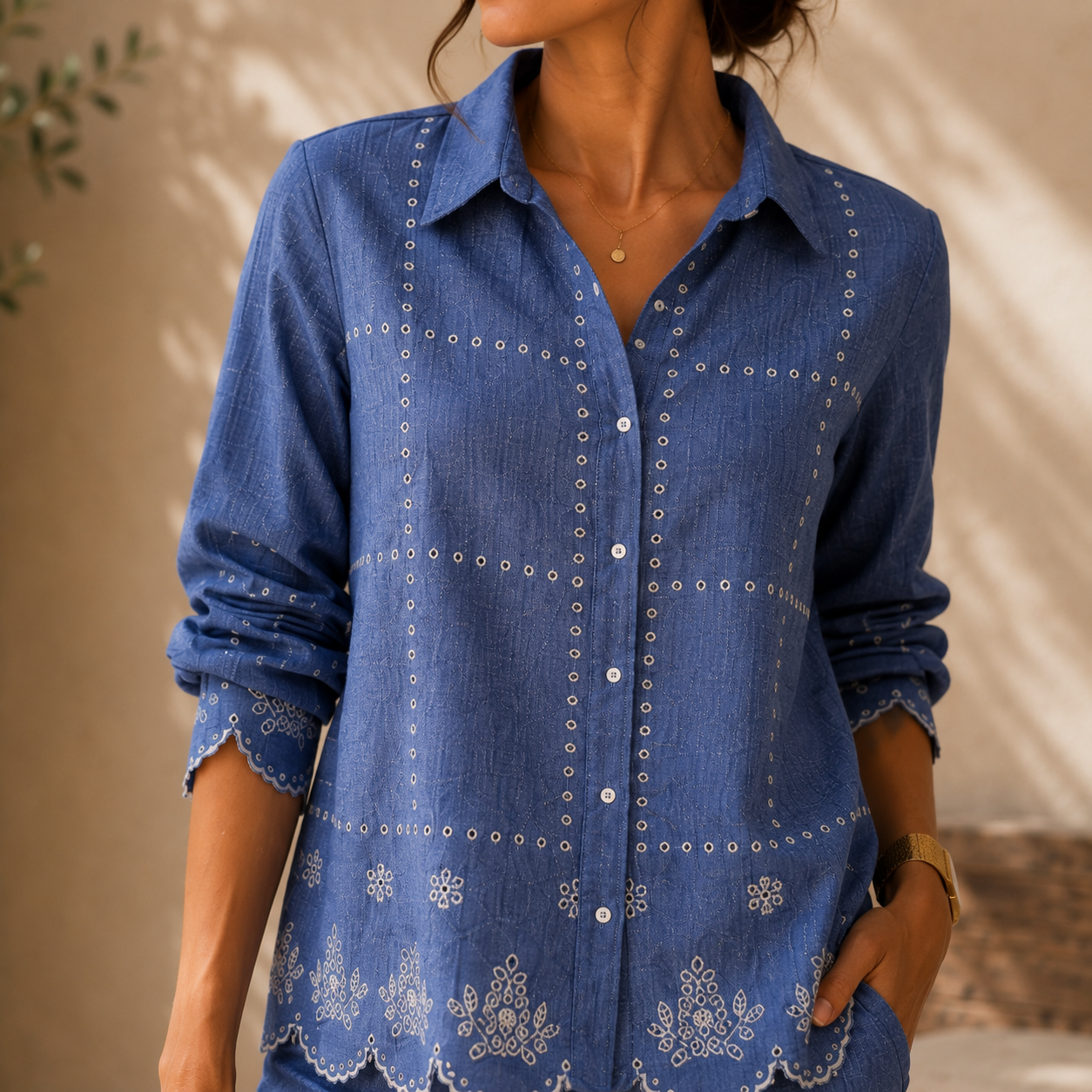Chami Organic Cotton Embroidered Co-Ord Set for Women