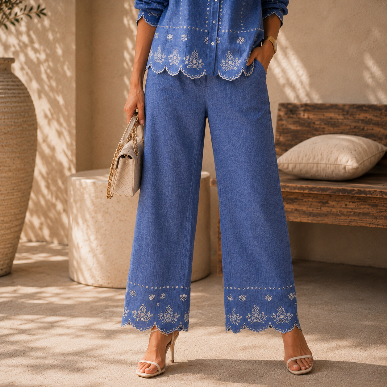 Chami Organic Cotton Embroidered Co-Ord Set for Women