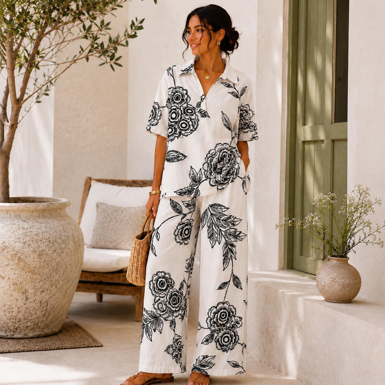 Mindy Organic Mal Cotton Printed Co-Ord Set for Women