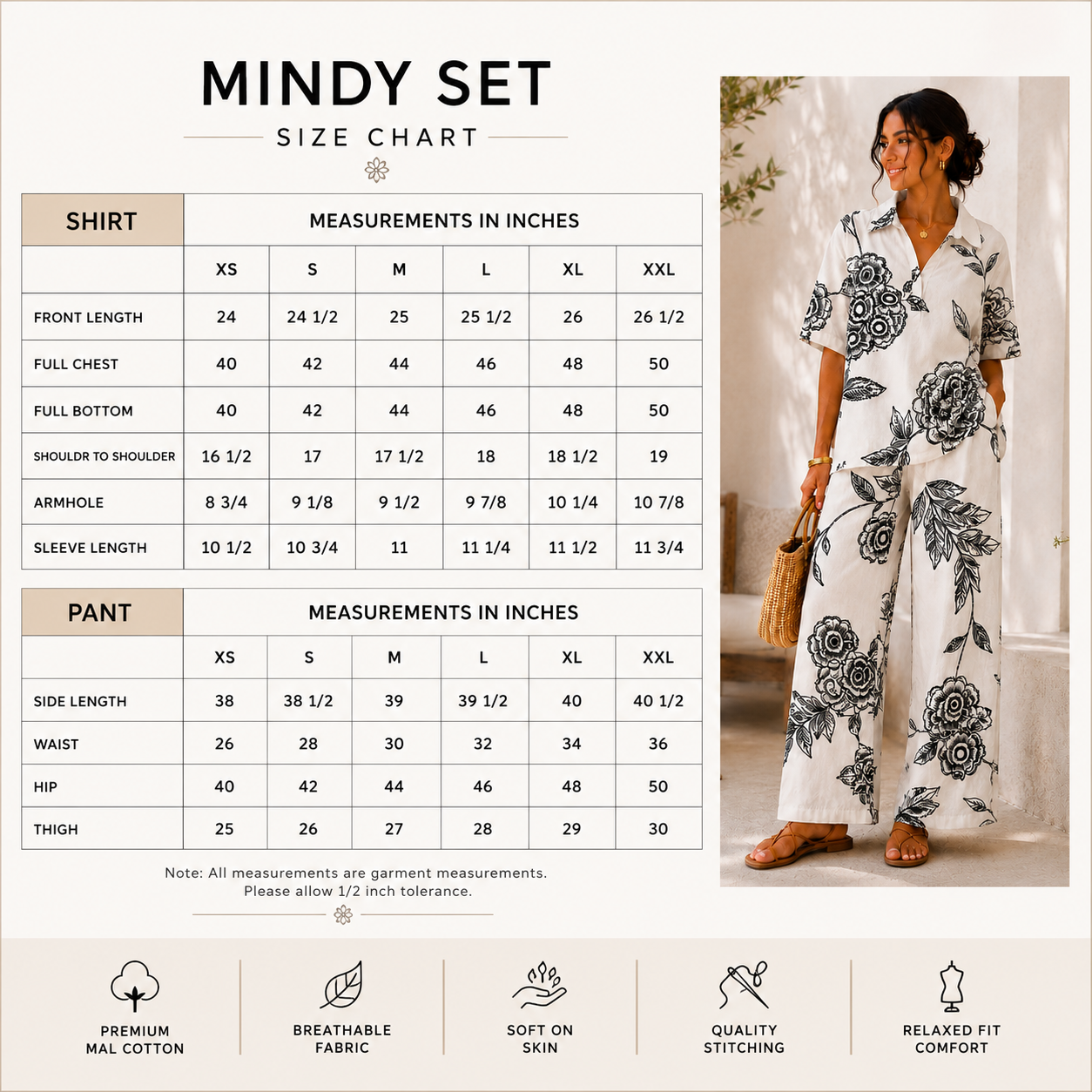 Mindy Organic Mal Cotton Printed Co-Ord Set for Women