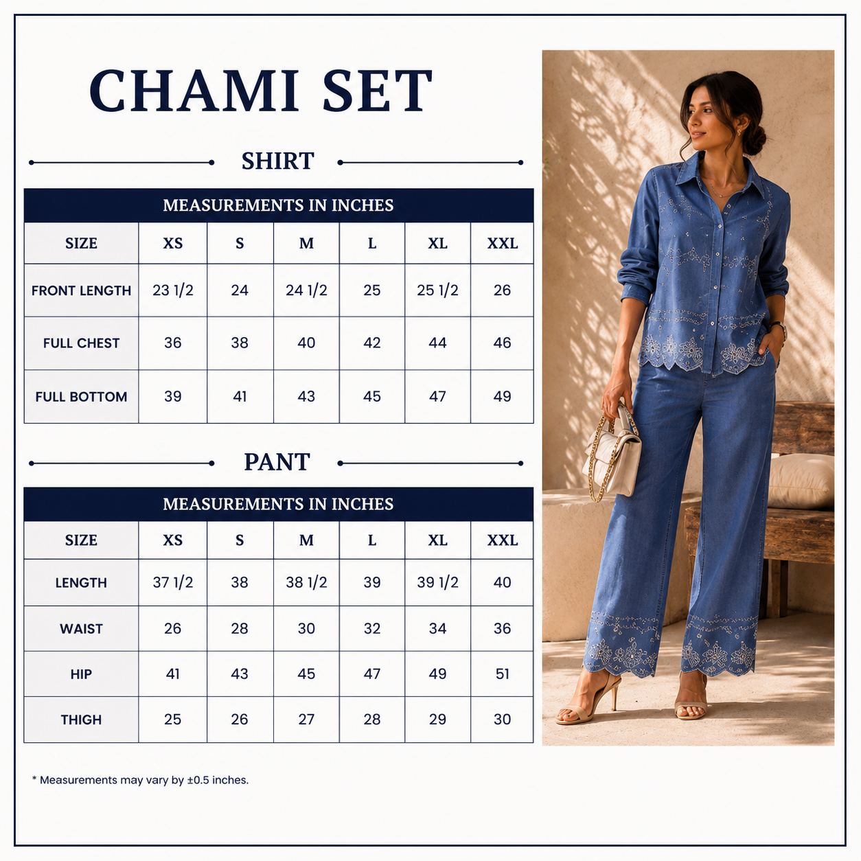 Chami Organic Cotton Embroidered Co-Ord Set for Women